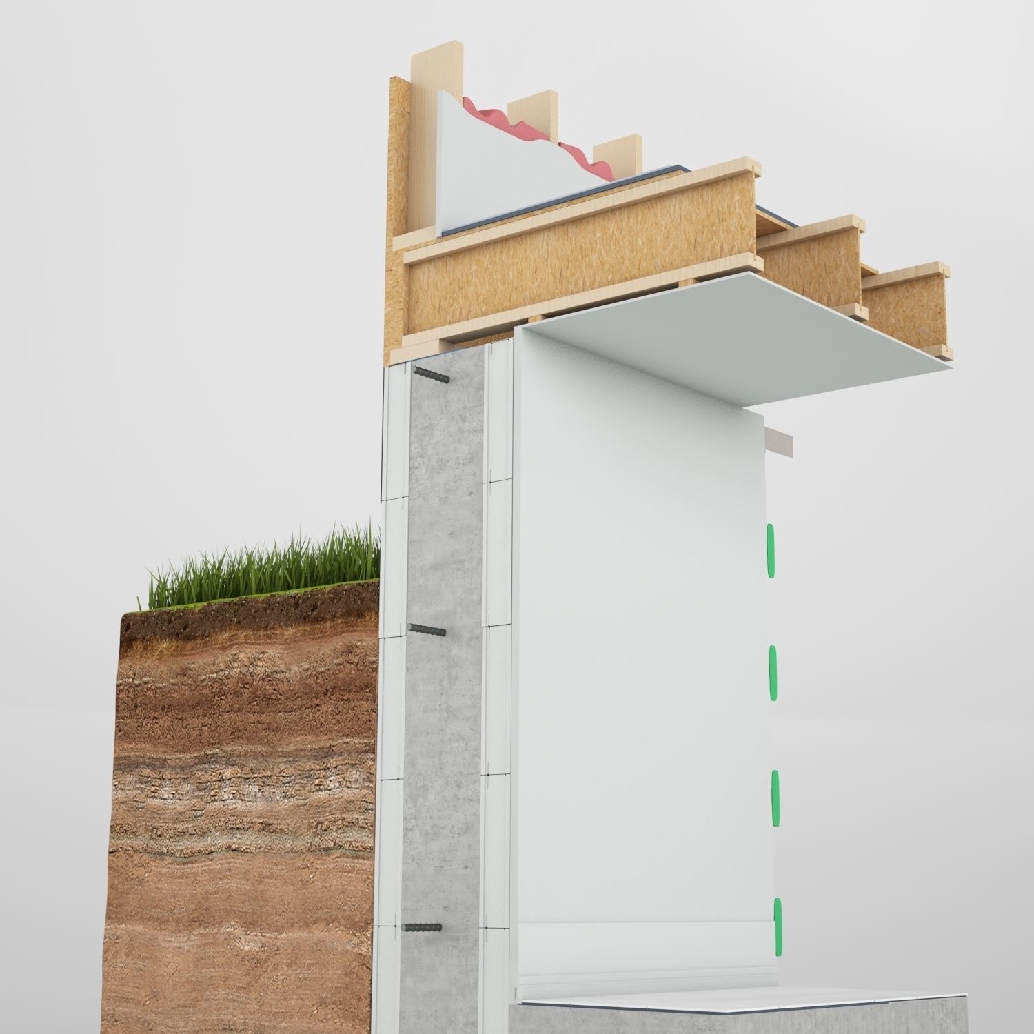 Wall Cross Section Insulation 3D model_11