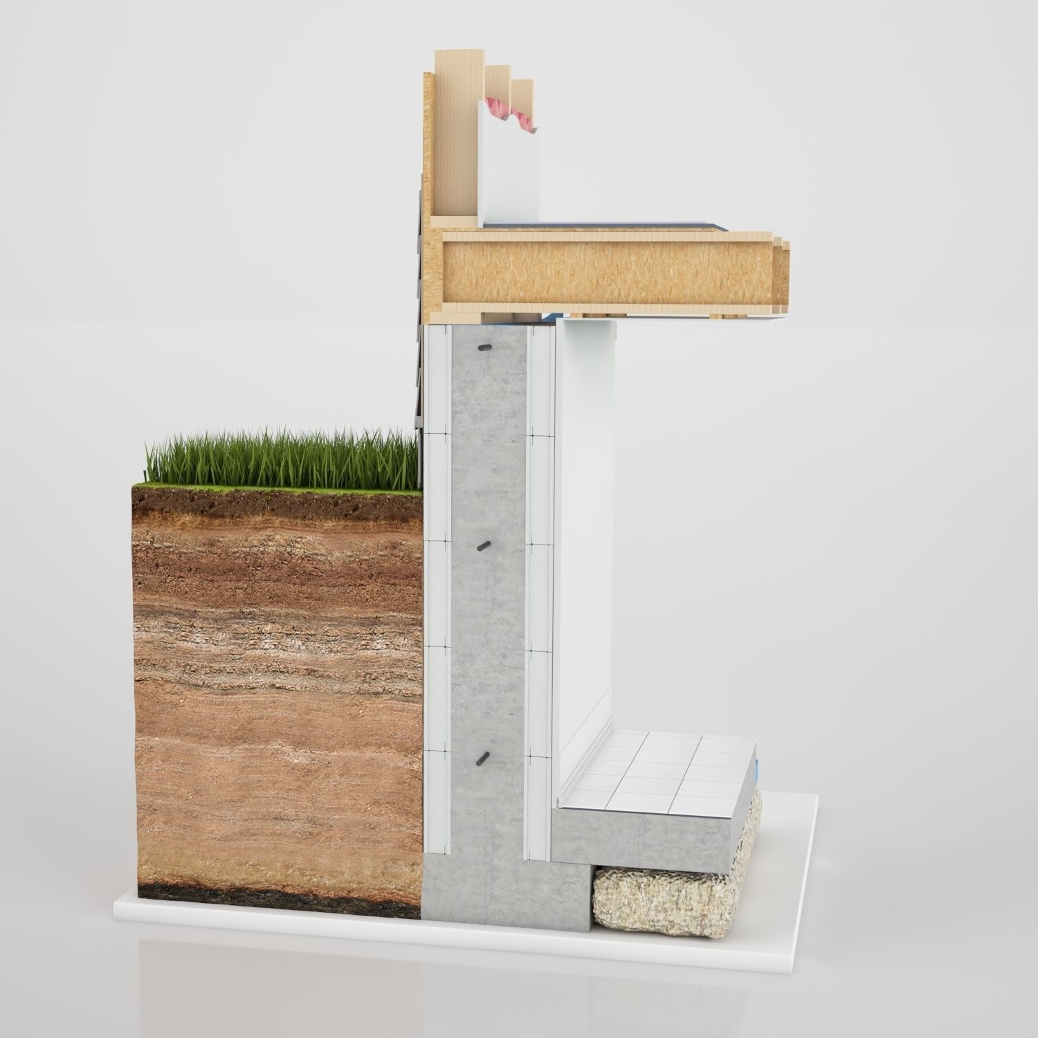 Wall Cross Section Insulation 3D model_9