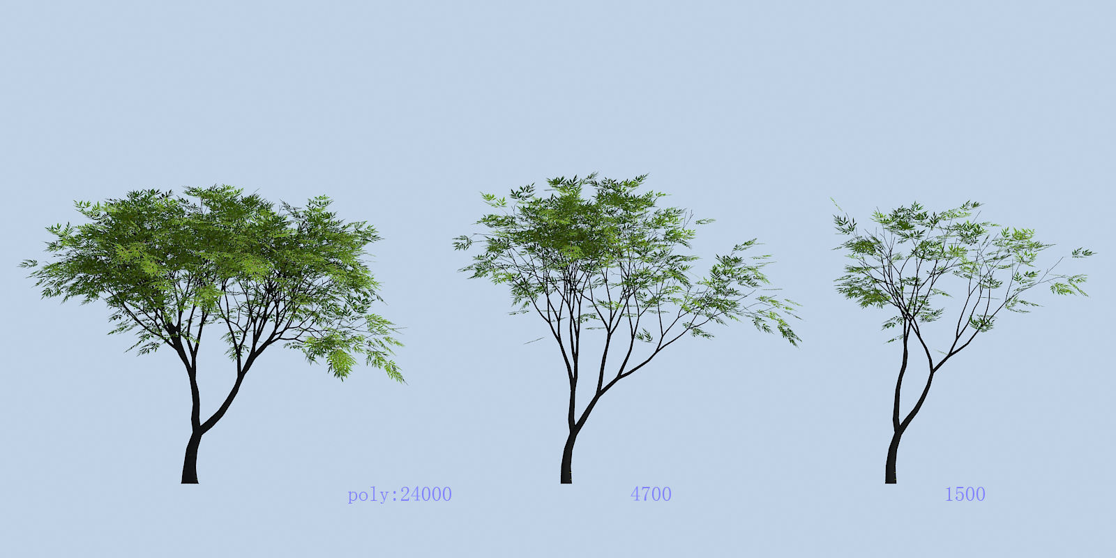Lowpoly 3Dmodel tree VR AR game 3LOD number65 Low-poly 3D model_1