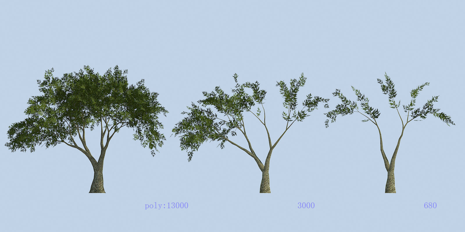 Lowpoly 3Dmodel tree VR AR game 3LOD number68 Low-poly 3D model_2