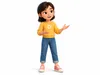 3D model Stylized 3D Girl Character Rigged Animated Cute Young kid VR ...