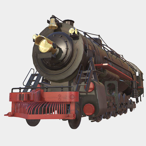 Steam Train Low-poly 3D model