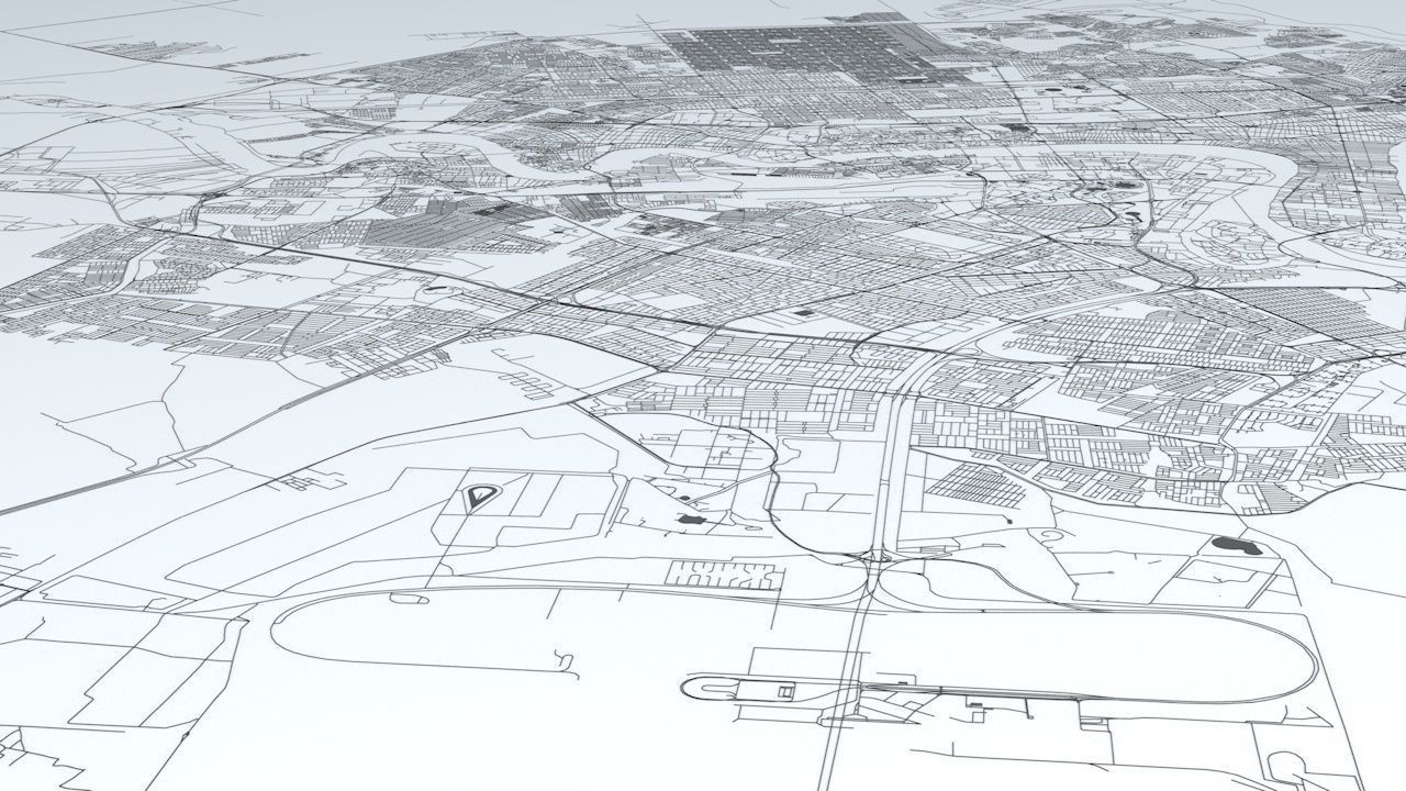 Baghdad Road Network and Streets 3D model_4