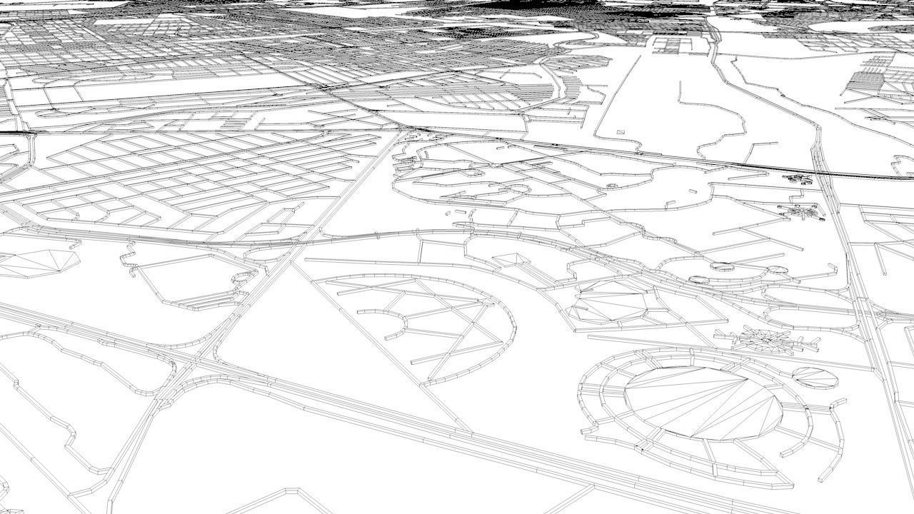 Baghdad Road Network and Streets 3D model_11