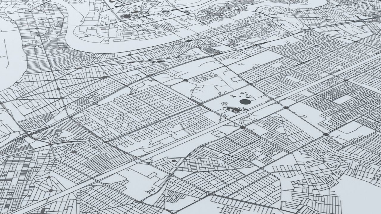 Baghdad Road Network and Streets 3D model_5