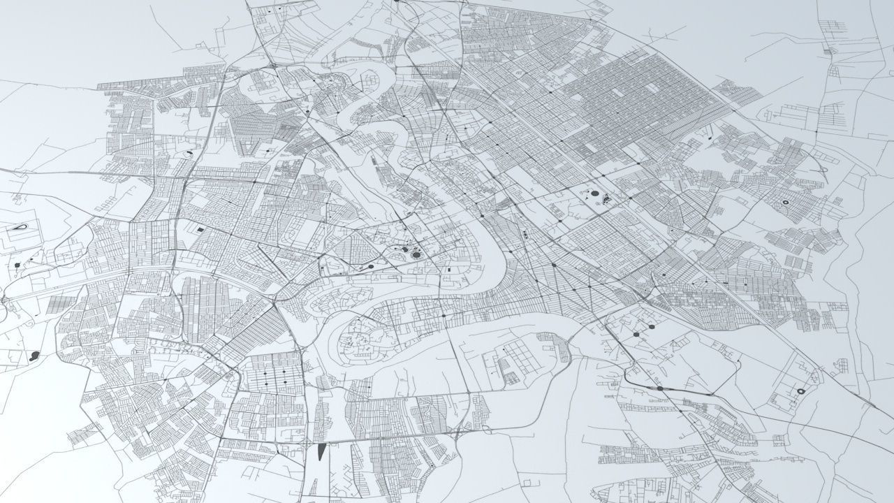 Baghdad Road Network and Streets 3D model_2