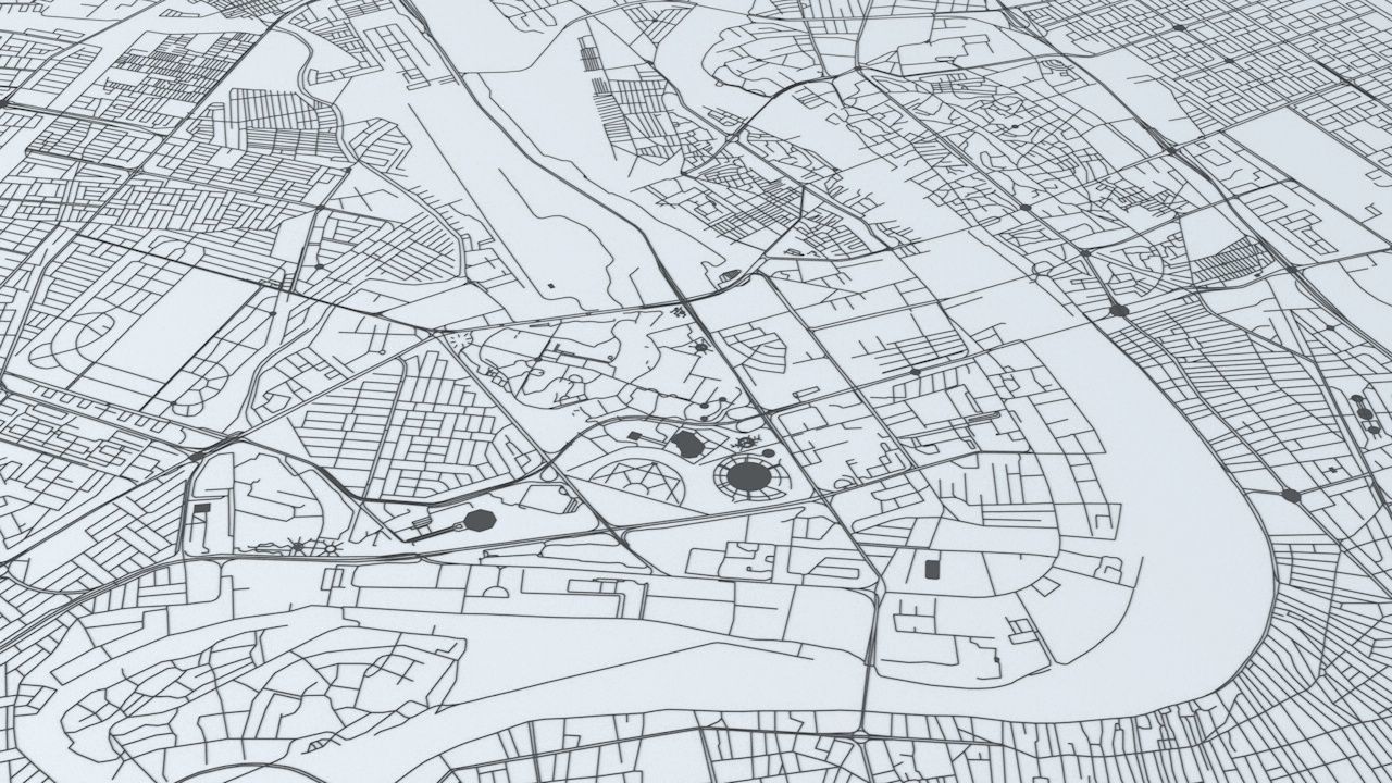 Baghdad Road Network and Streets 3D model_1