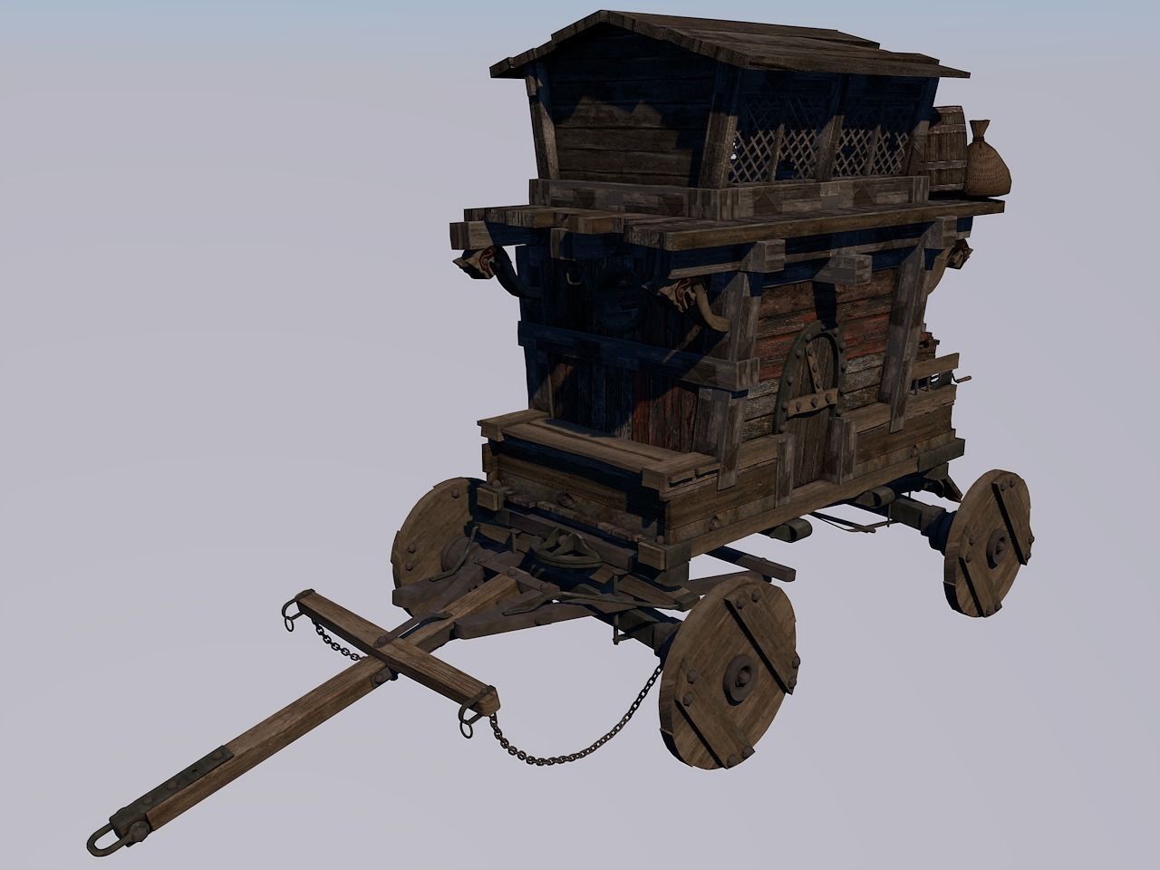 Medieval carriage 3D model_3