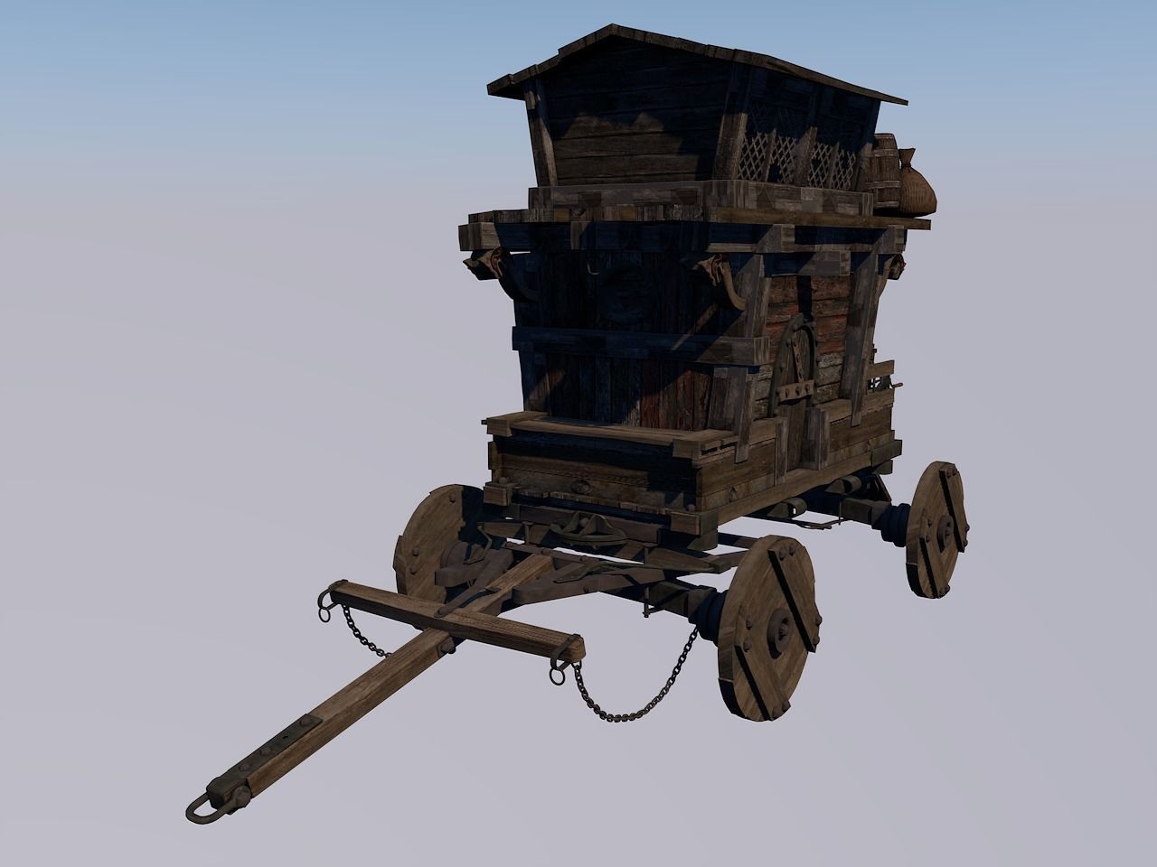 Medieval carriage 3D model_1