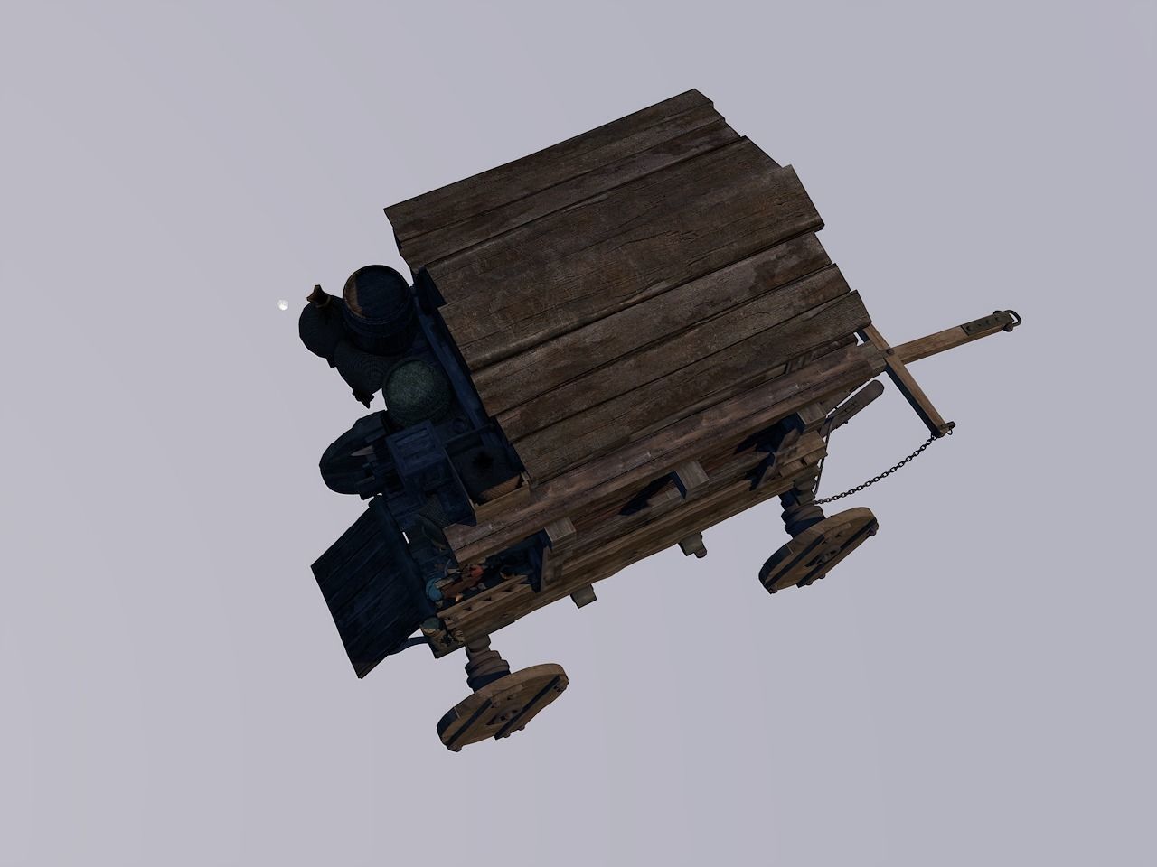Medieval carriage 3D model_4