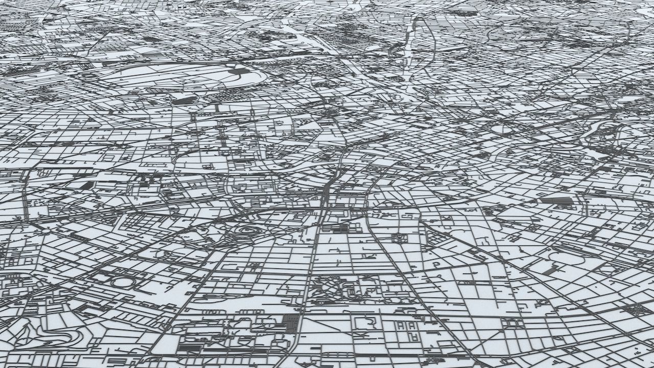 Berlin Road Network and Streets 3D model_5