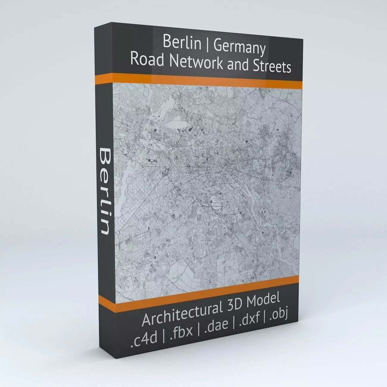 Berlin Road Network and Streets 3D model_0