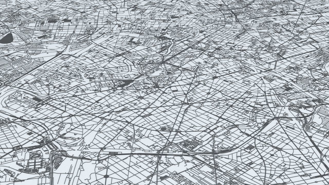Berlin Road Network and Streets 3D model_2