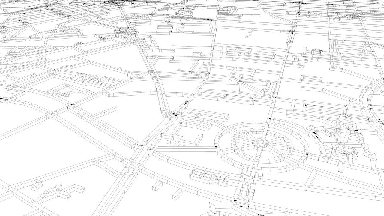 Berlin Road Network and Streets 3D model_10