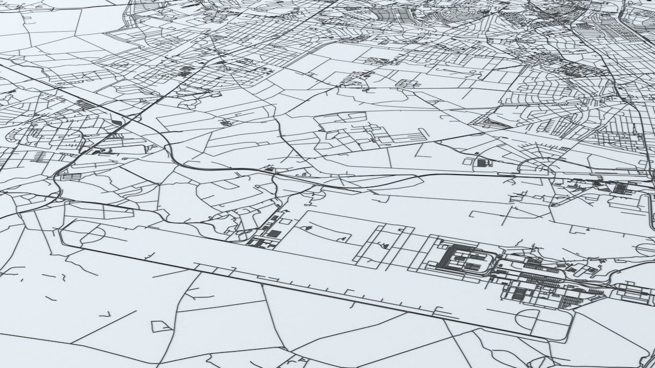 Berlin Road Network and Streets 3D model_7