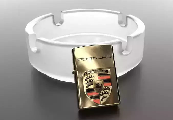 Zippo lighter and ash-tray 3d model for print 3D print model