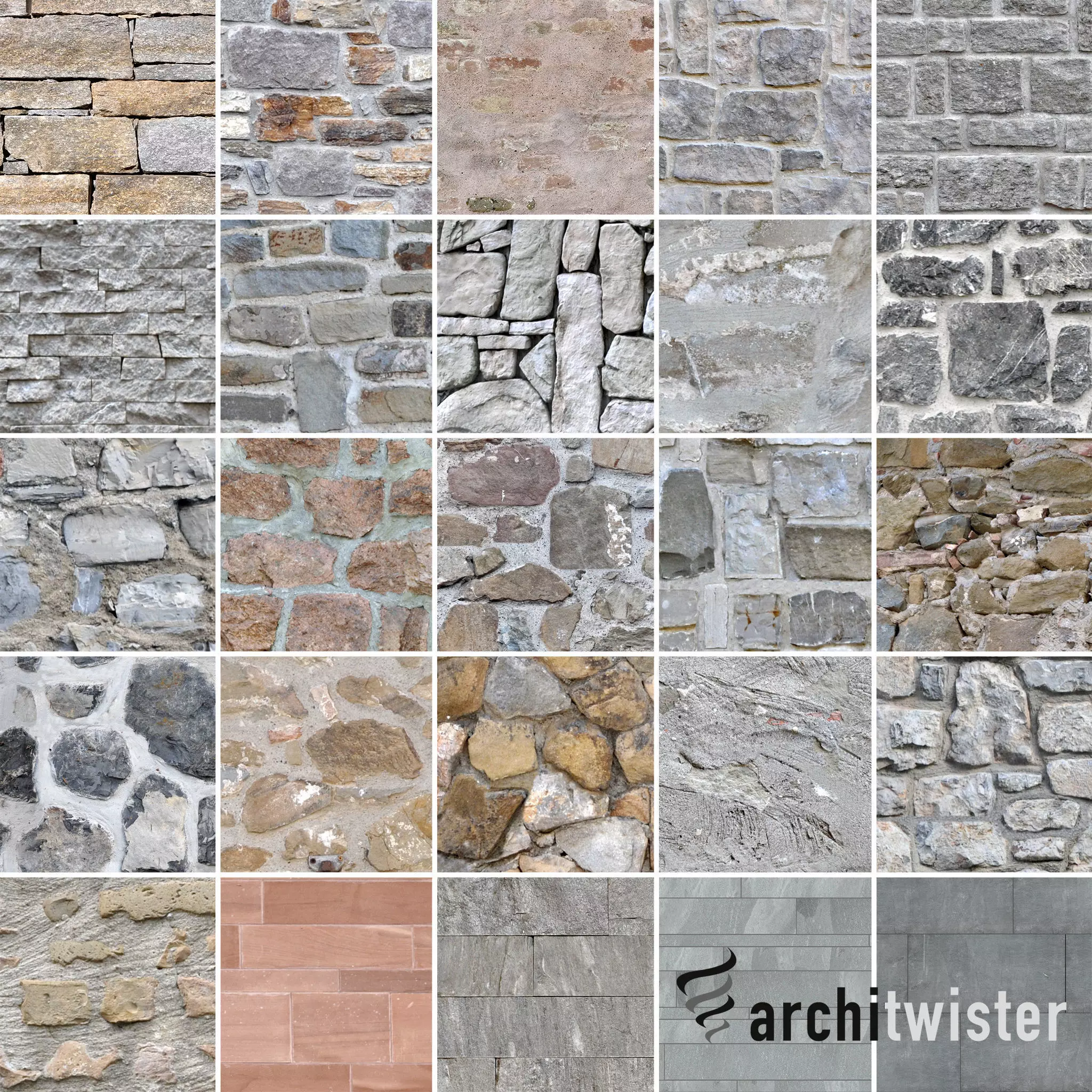 25 Seamless Stone Wall Textures Texture_0