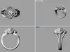 Luxury Diamond Ring Elegant Flower Halo Ring Sizes 16-20 3D model 3D ...
