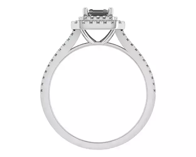 Princess Cut Diamond Silver Ring