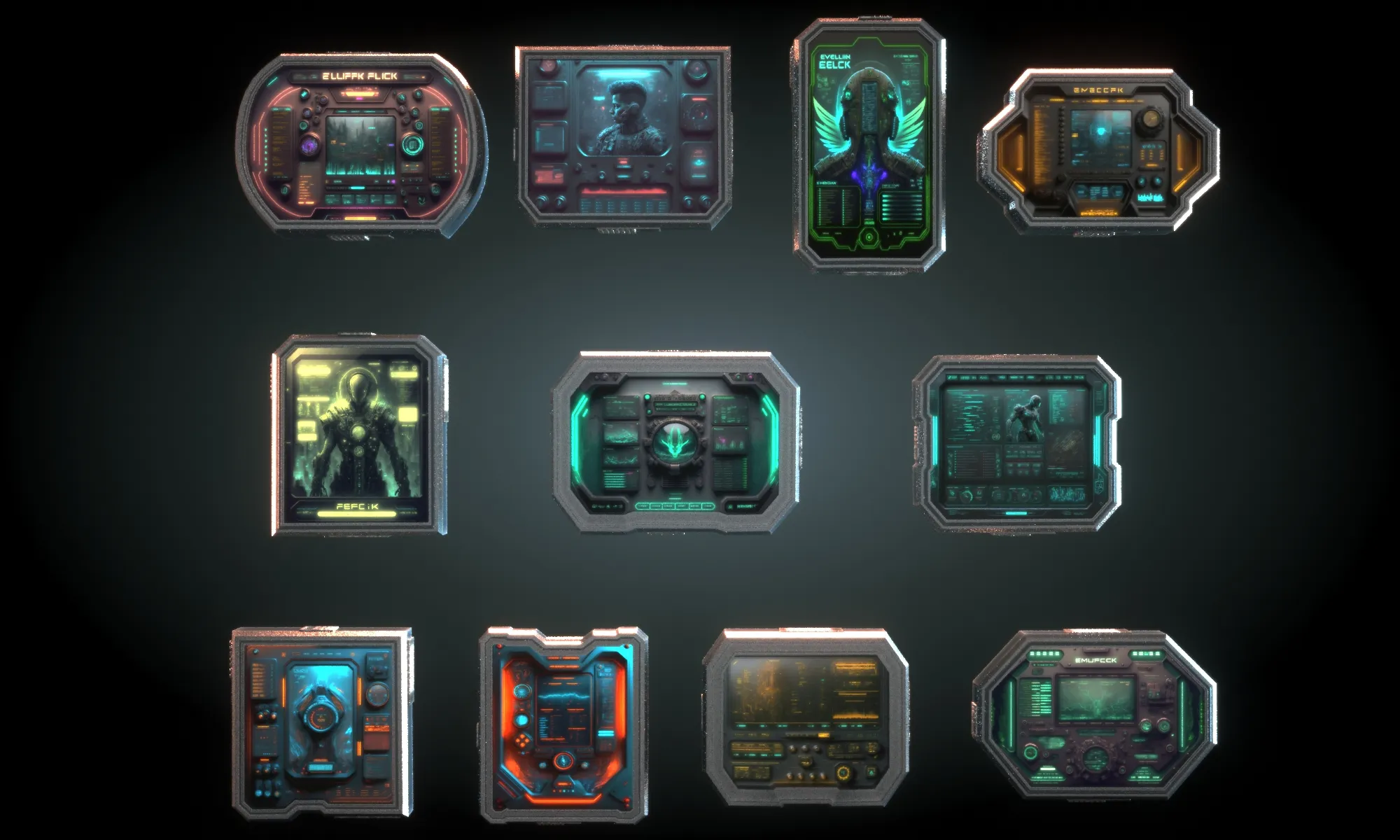 3D model Sci Fi cyberpunk Monitors VR / AR / low-poly | CGTrader