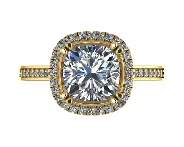 Golden Cushion Cut Ring