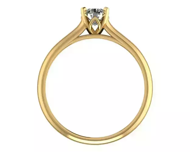 Simple Golden Ring with Gem 3D model