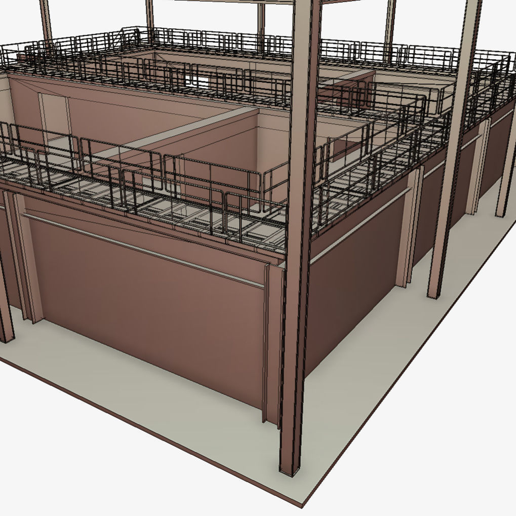 Shoothouse - Modular Indoor Firing Range Low-poly 3D model_10