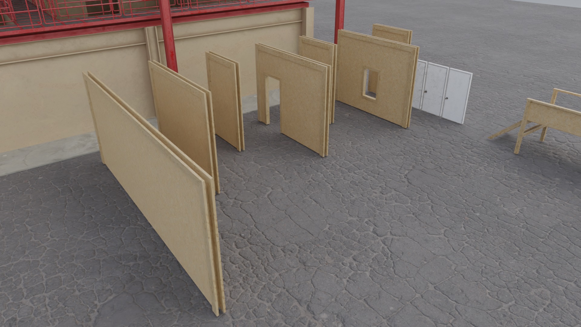 Shoothouse - Modular Indoor Firing Range Low-poly 3D model_4