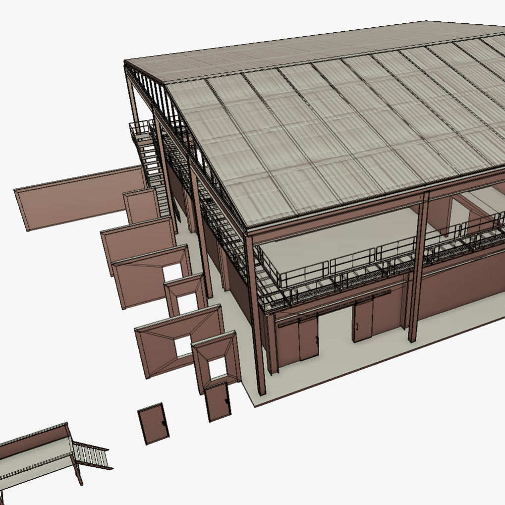 Shoothouse - Modular Indoor Firing Range Low-poly 3D model_11