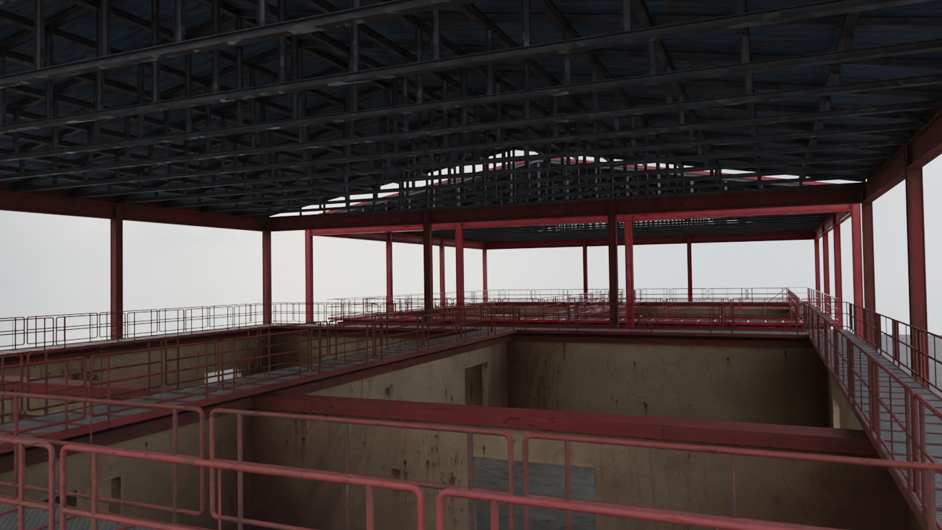 Shoothouse - Modular Indoor Firing Range Low-poly 3D model_6