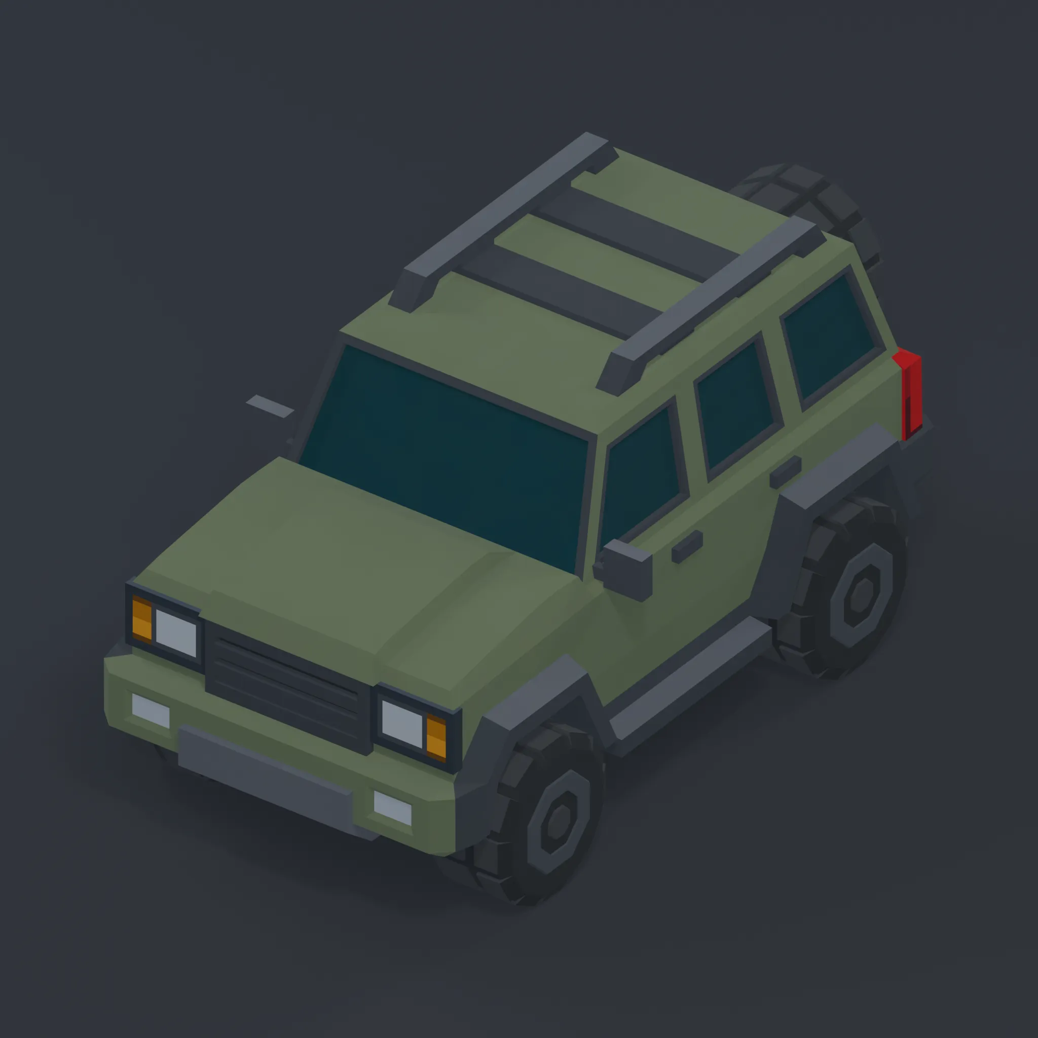 3D model Low-Poly Isometric Car - SUV Vehicle VR / AR / low-poly | CGTrader