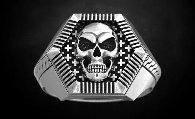 Mens ring with a skull in a new version 162