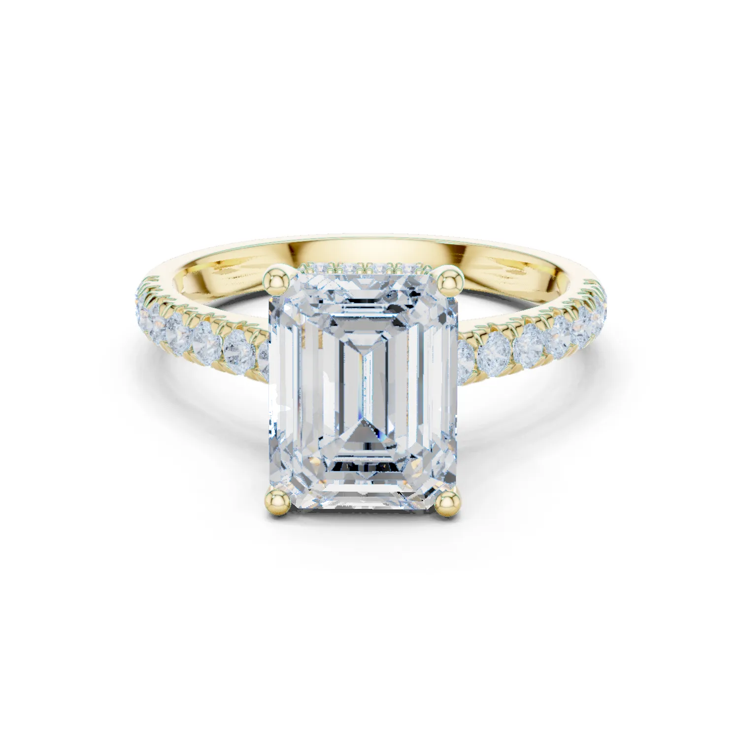 Engae Ring Emerald Engagement Ring 3D model 3D printable | CGTrader