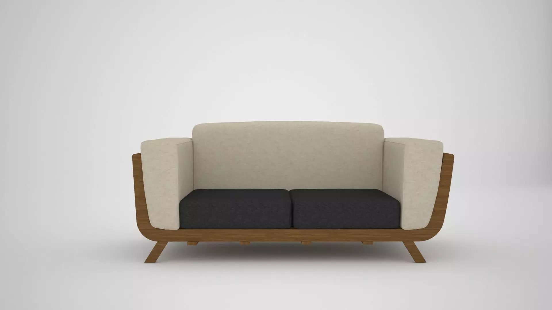 Sofa set modern with wooden frame 3D model_0