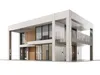 Modern Flat-Roof Two-Story House Building 3D model | CGTrader