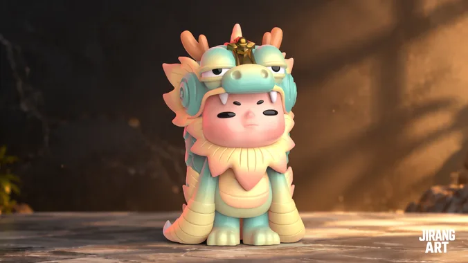 Dragon Costume Boy - Cute Art Toy - 3D Printable Figure