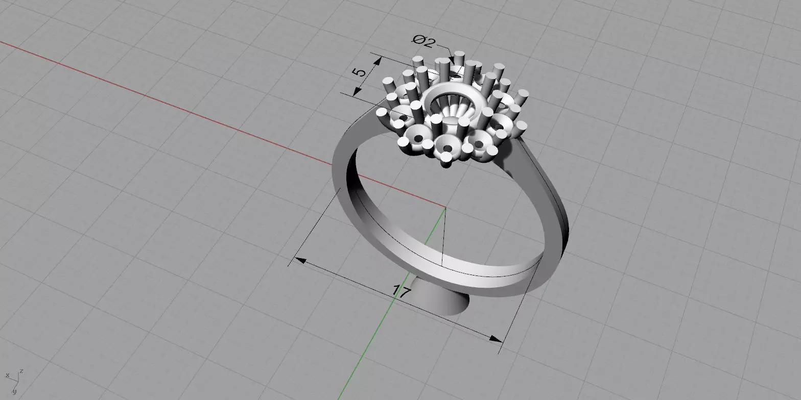 round ring with halo 3D print model_0