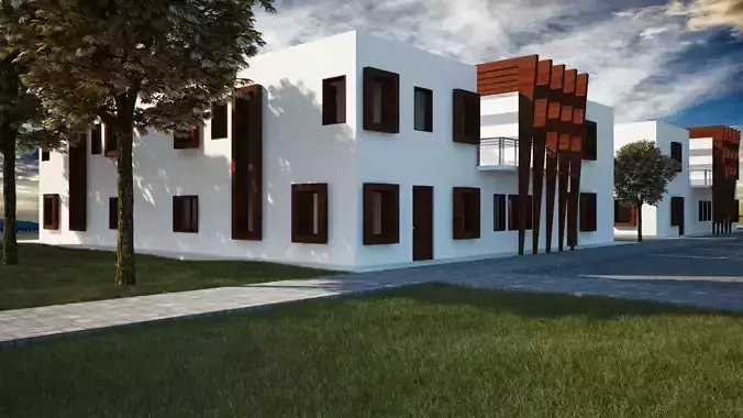 Modern House 3Ds Max and Revit file