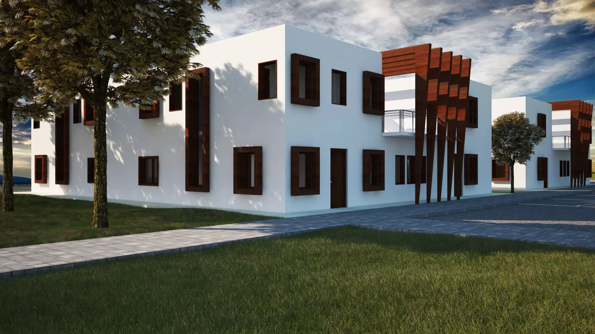 Modern House 3Ds Max and Revit file Free 3D model_0
