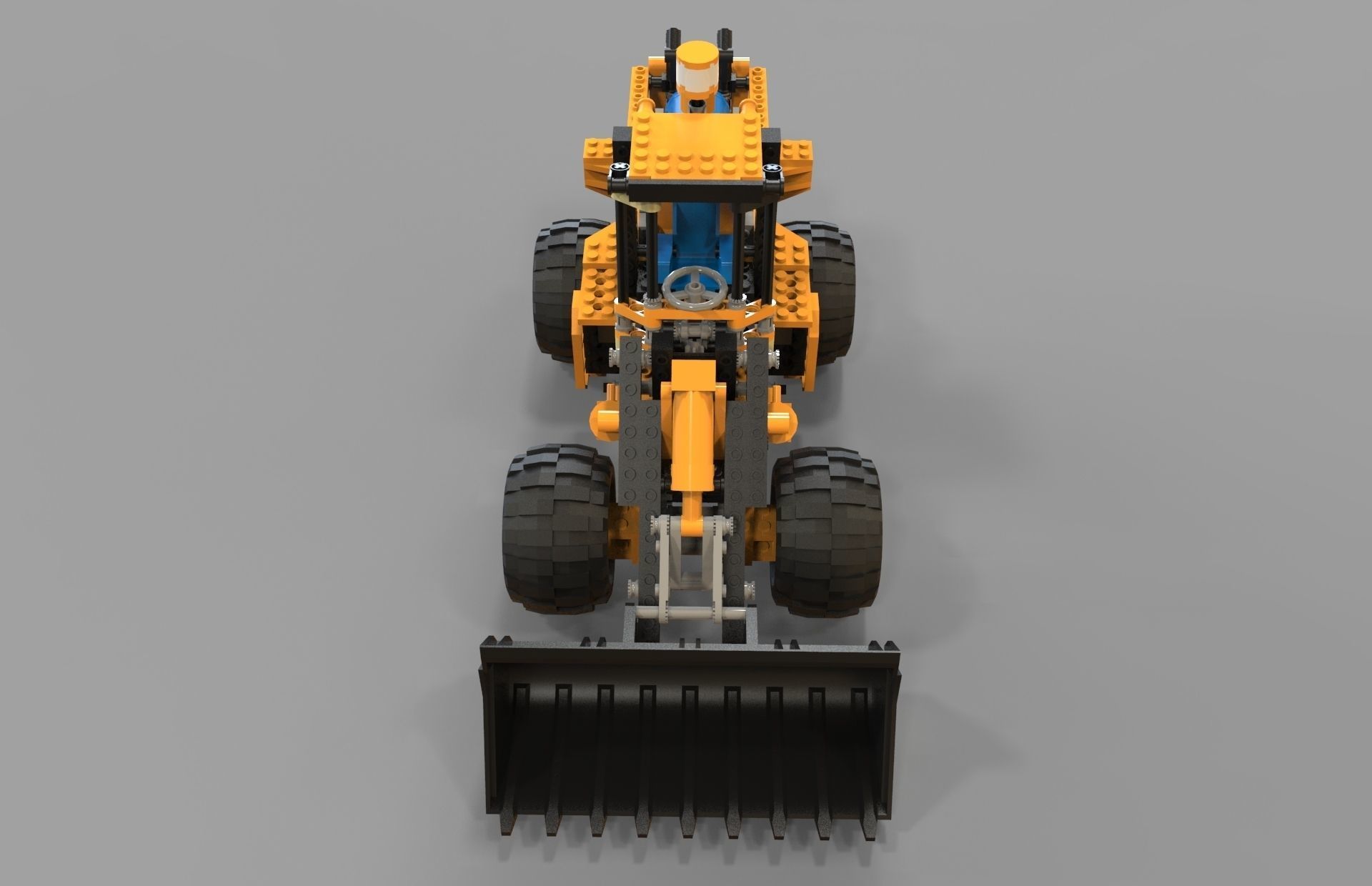 Lego tractor loader 3D model_7