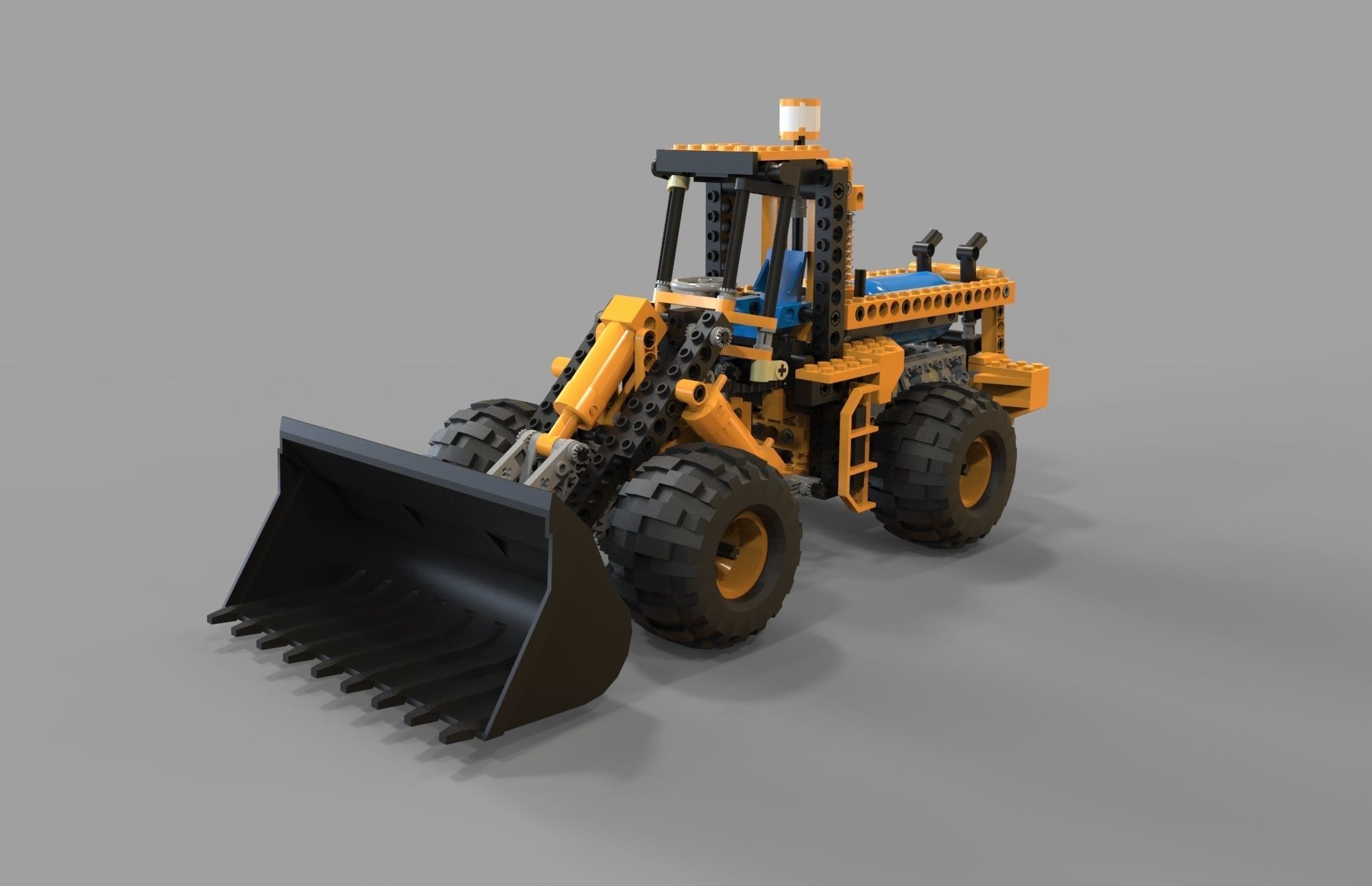 Lego tractor loader 3D model_2