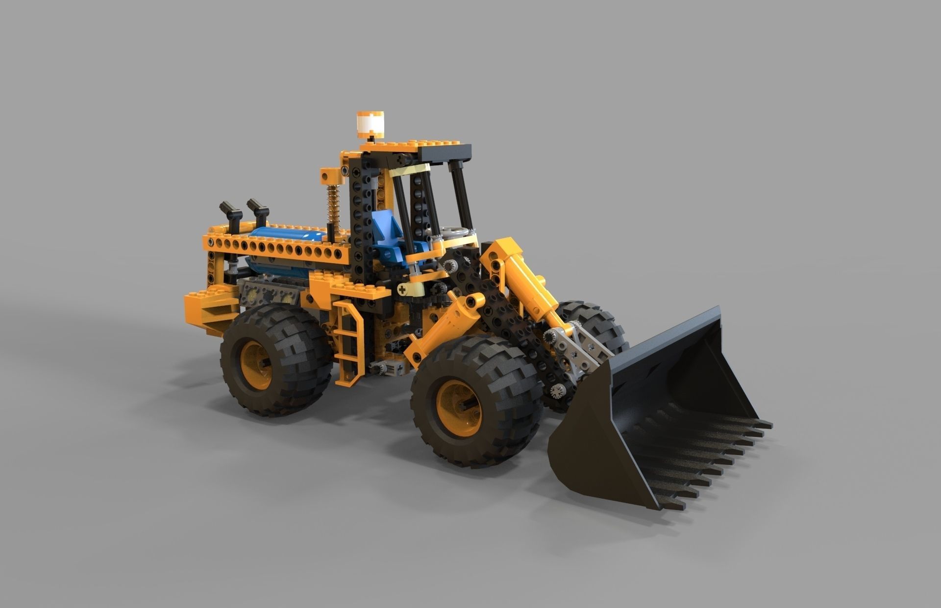 Lego tractor loader 3D model_4