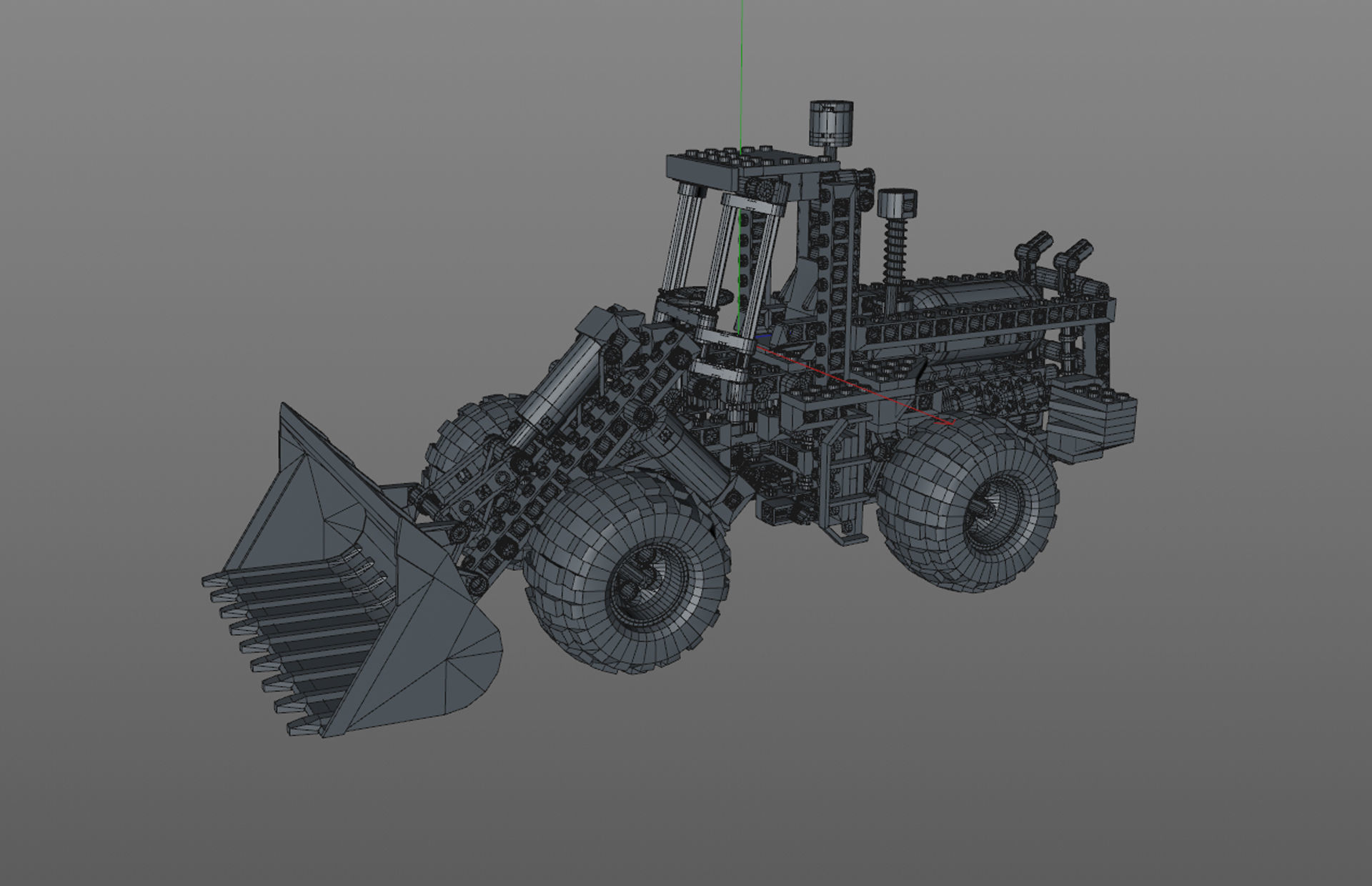 Lego tractor loader 3D model_9