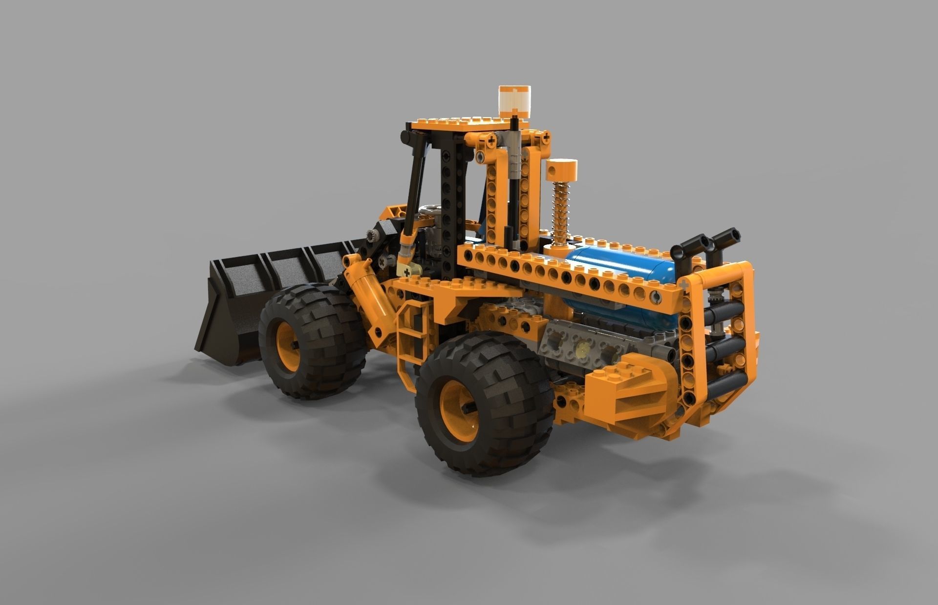 Lego tractor loader 3D model_5