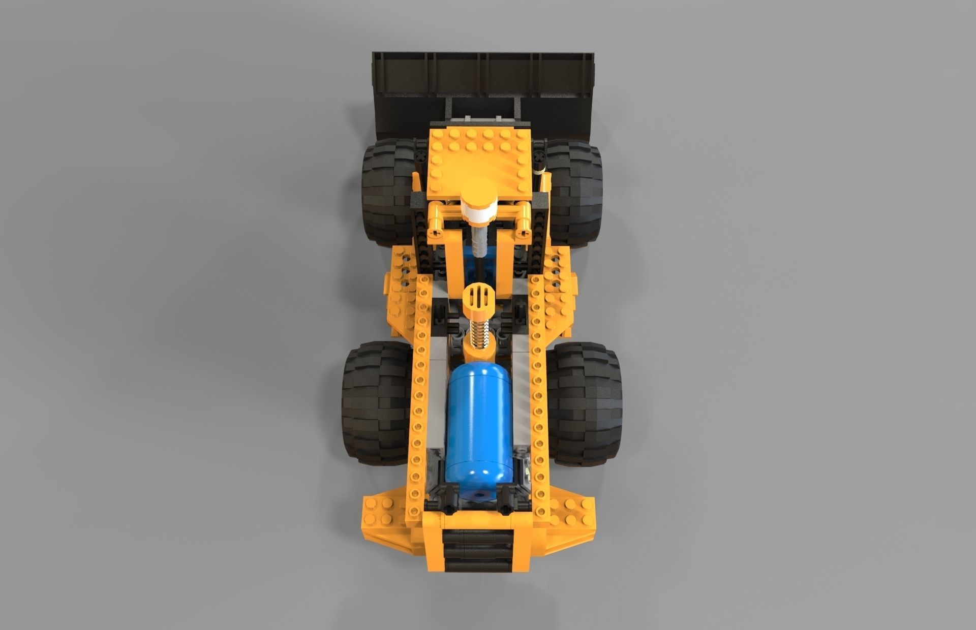 Lego tractor loader 3D model_6