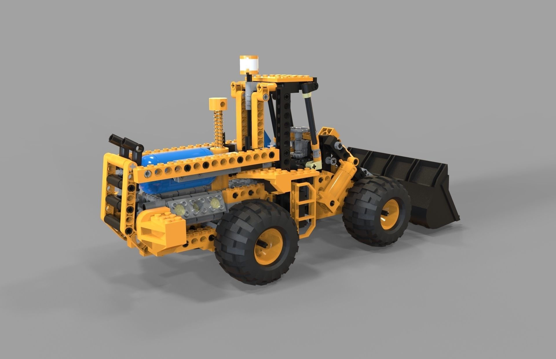 Lego tractor loader 3D model_1
