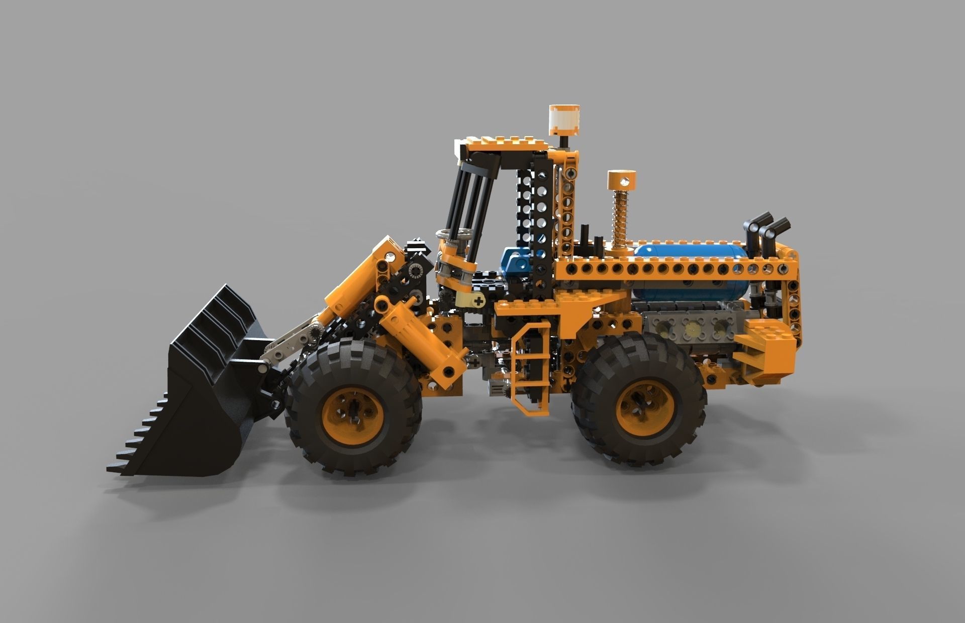 Lego tractor loader 3D model_3