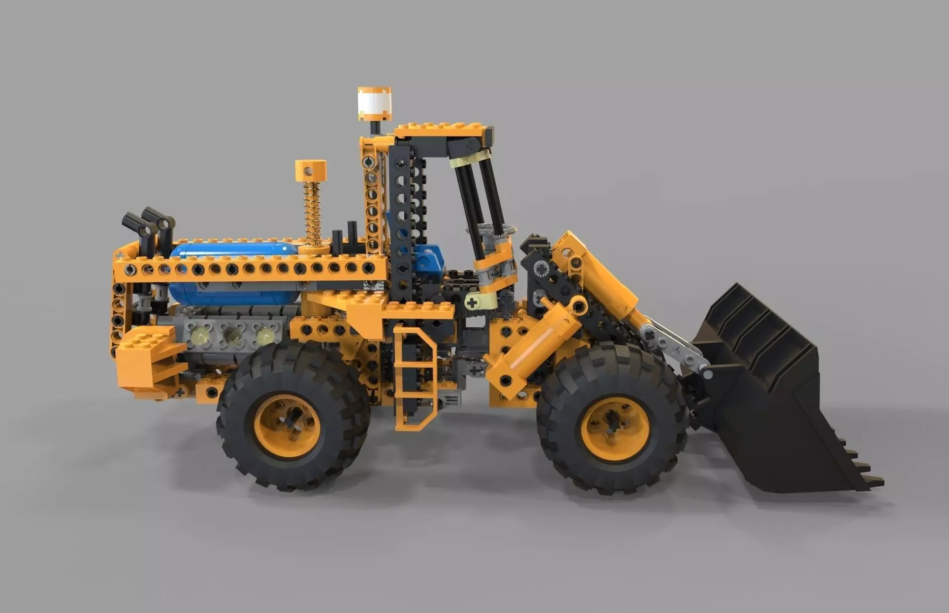 Lego tractor loader 3D model_0