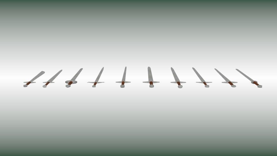 Sword collection six swords Low-poly 3D model_9