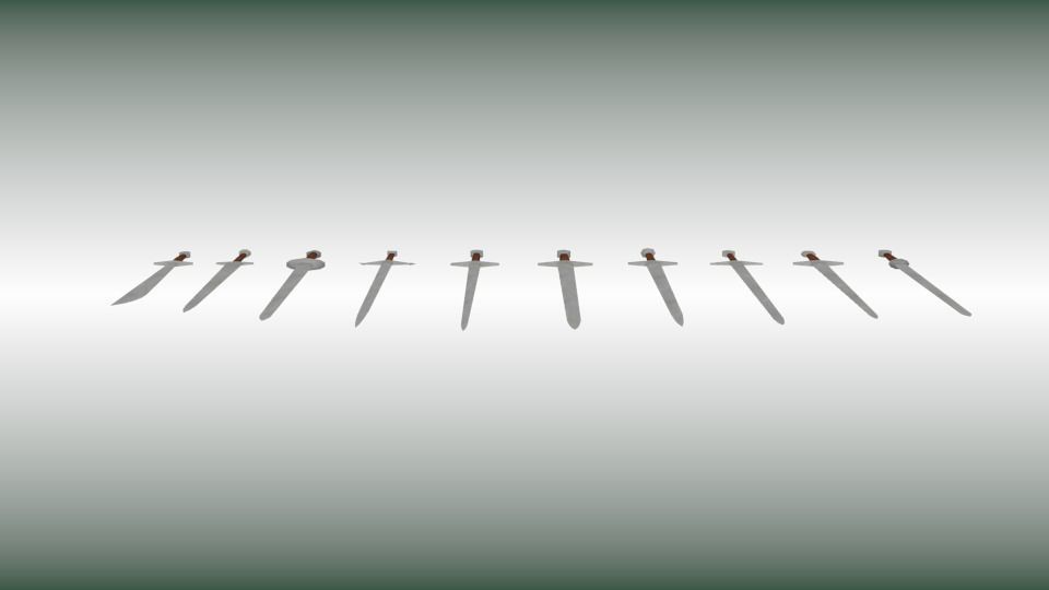 Sword collection six swords Low-poly 3D model_8